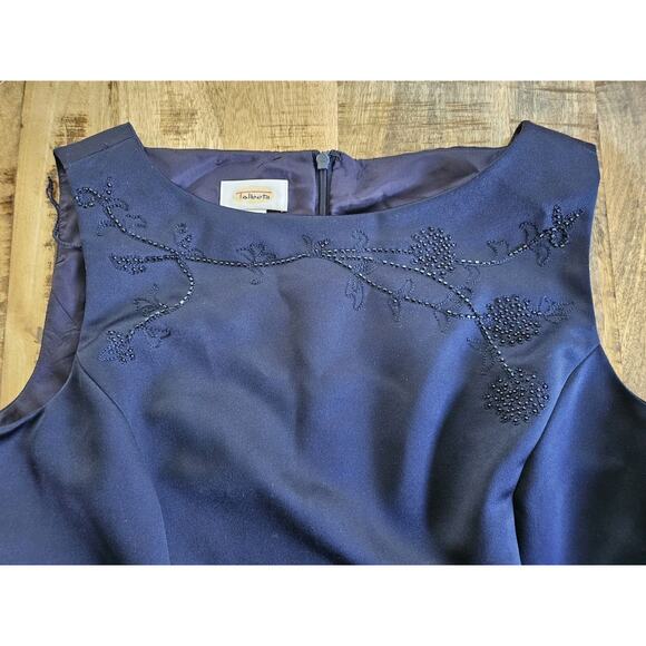 Talbots Navy Blue Beaded Satin Dress Women’s Size 16 Formal New - Picture 8 of 10